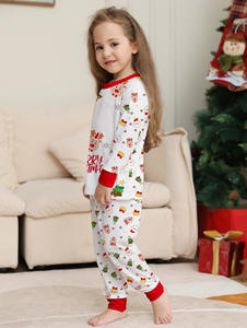 New Polyester Women Men Home Dress Kid Baby Sleepwear Santa Cartoon Allover Print Family <strong>Pet</strong> Christmas Pajamas Outfit - Product Image 6