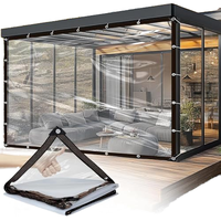 Bâche imperméable en tissu brocart pour extérieur 2 x 2 m, protection transparente contre la pluie pour toit de serre avec œillets