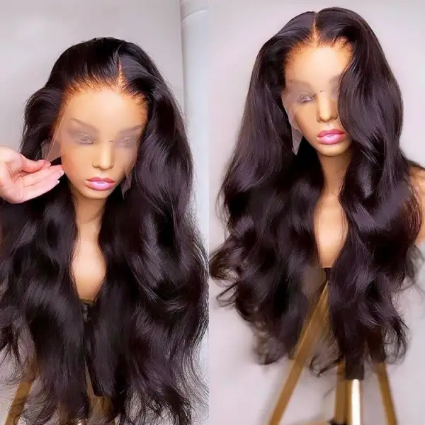 13x6 Raw Indian Lace Frontal Hair Wig  Glueless Full Lace Front Wigs For Black Women  40 inch Brazilian straight Lace Front wig