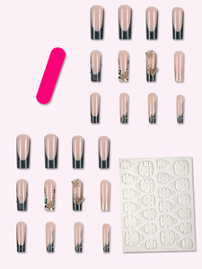 24pcs ABS Coffins Personnalisé Noir Papillon Français Diamants Presse sur <span class=keywords><strong>Ongles</strong></span> Vente en Gros <span class=keywords><strong>Produit</strong></span> du Fabricant <span class=keywords><strong>Faux</strong></span> <span class=keywords><strong>Ongles</strong></span> - Product Image 4