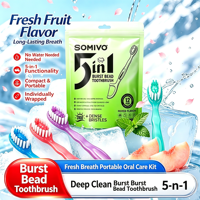 Brosse à dents jetable à usage unique, saveur pêche, saveur menthe aux herbes, sans eau, pour les voyages, pour adultes, hôtel