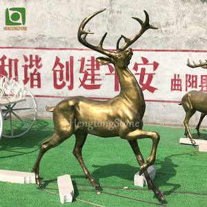 مصنع أحجام مختلفة النحاس اللون الراتنج الألياف الزجاجية في الهواء الطلق حديقة الحيوان الديكور الغزلان تمثال الحيوان - Product Image 4