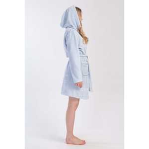 Robe longue à capuche pour femme avec taille élastique, logo personnalisé, imprimé floral, respirante, thermique, caractéristiques de luxe pour la maison en hiver - Product Image 2