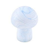 Figurine de champignon en verre bleu translucide, objet d'art en cristal soufflé à la main, décoration de table pour salon et chambre à coucher