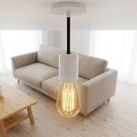 Portalámparas E27 Blanco, Plástico Resistente, Fácil Cableado, Cabezal de Lámpara Colgante para Iluminación Interior