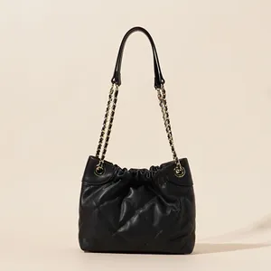 Bolso de Mano Personalizado para Mujer, Tipo Satchel, de Cuero Genuino, Bolso Tote, Impermeable, de Color Sólido, con Correa para el Hombro - Product Image 4