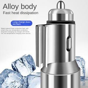 ที่ชาร์จไฟในรถทำจากโลหะทั้งหมด66W อะแดปเตอร์ USB <span class=keywords><strong>2</strong></span>พอร์ตคู่ชนิด C สำหรับชาร์จสถานีชาร์จในรถยนต์สินค้าออกใหม่ - Product Image 2