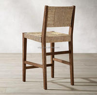 Chaises de bar convertibles en bois massif et rotin, style moderne et durable, avec structure en chêne, pour l'intérieur