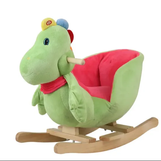 Vente en gros de chaise berçante en peluche chaise à bascule pour bébé cygne chaise à bascule en peluche en bois pour bébé