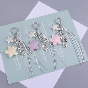 Trendy Silver Heart <b>Keychain</b> <b>Personalized</b> PU Leather Tassel Pearl Bag Charm Cute Hanging Decor for Purse/Wallet/Backpack - Product Image 4