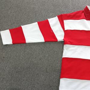 T-shirt con stampa digitale personalizzata t-shirt con scollo a V t-shirt a <span class=keywords><strong>righe</strong></span> <span class=keywords><strong>bianche</strong></span> a maniche lunghe con logo personalizzato per uomo - Product Image 4