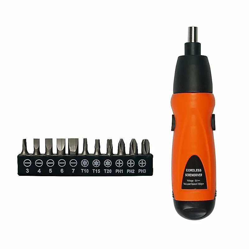 Nieuwe Mini Elektrische Schroevendraaier 6V Battery Operated Draadloze Met Boor Tool 11Pcs Bits Accessoire Elektrische Huishoudelijke Schroevendraaier