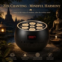 Lecteur de chants bouddhistes Lotus personnalisé avec logo gravable, télécommande, écran d'affichage, batterie 1000-2000mAh, Zen