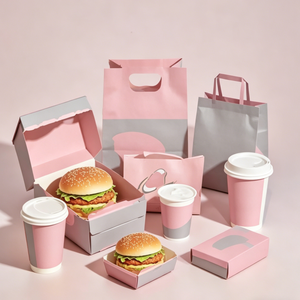 Boîtes à emporter robustes en papier kraft pour hamburgers, poulet frit, frites et biscuits – Emballage jetable anti-fuite - Product Image 2