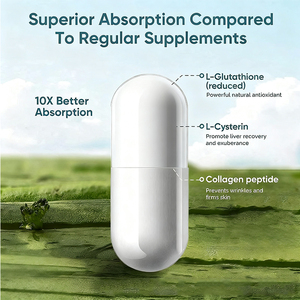 Private Label Vegan <span class=keywords><strong>Skin</strong></span> White ning Aufhellung und Anti-Aging Kollagen Weiche Kapseln Halal Reduzierte L-Glutathion-Kapseln - Product Image 3