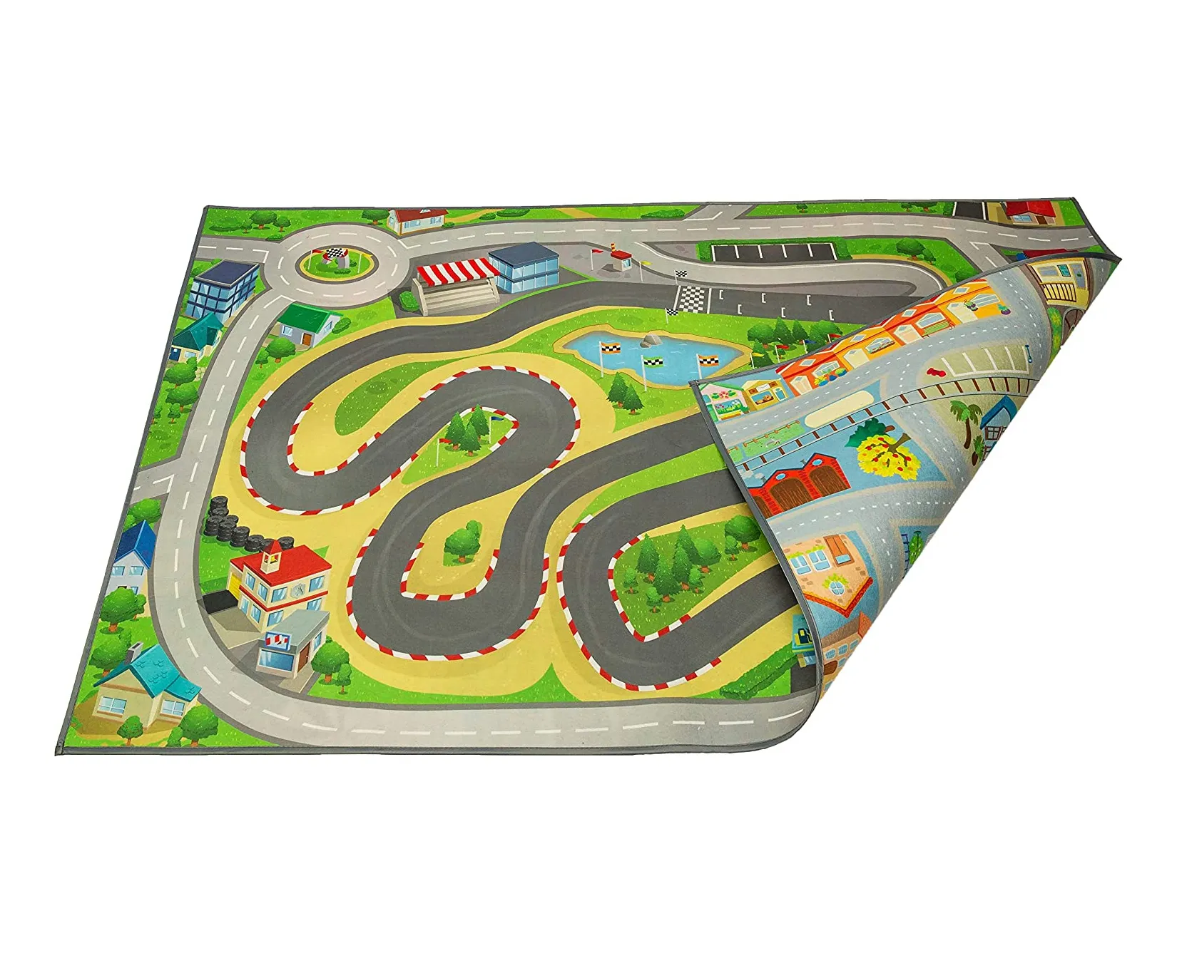 Bulk play room decoração da parede macio custom made dobrável racetrack grande 3x4ft dupla face impermeável feltro jogar esteiras para o bebê