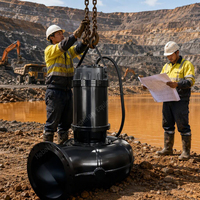Pompe submersible à eaux usées en fonte à haut débit, triphasée 380V, pompe submersible industrielle pour eaux sales