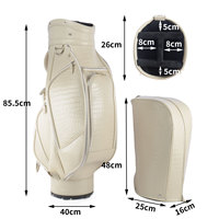 Sac de golf Sac de transport pour club de golf en cuir de crocodile avec logo gravé