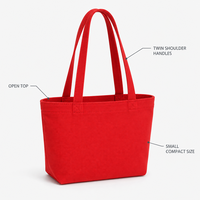 Tas Belanja Kanvas Merah Logo Kustom Wanita Ukuran Kecil Tas Selempang Ukuran Ringkas Untuk Belanja Sehari-hari dan Perjalanan Tas Jinjing Flying Whale