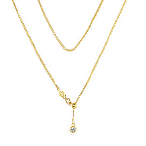 S925 Collar de plata de ley para mujer Cadena <span class=keywords><strong>Chopin</strong></span> Ajuste de extensión retráctil Cadena universal Chapado en oro rosa de 18K - Product Image 5