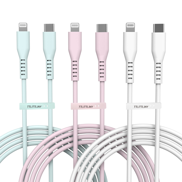 Google Hot Selling MFi Certified Liquid Silicon Type C to Light-ning Fast Charging Cable PD Data Transfer Cord for iPhone