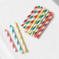 Pailles à boire 100% biodégradables, durables et recyclables, pailles jetables de couleurs assorties, pailles en papier pour smoothies