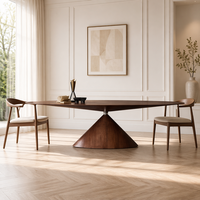 Table basse ovale minimaliste italienne en bois massif, design soucoupe volante, table centrale de luxe pour salon et bureau