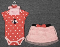 Vente en gros de vêtements d'été de haute qualité pour bébé, combinaison décontractée à manches courtes, 3 ensembles