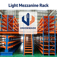 Étagère de mezzanine industrielle en acier avec glissière, couches et dimensions personnalisables, revêtement en poudre, capacité de charge de 700 kg/m² pour usage général