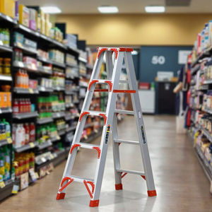 <span class=keywords><strong>Escalera</strong></span> telescópica plegable de aleación de aluminio con Marco en A moderno multifuncional engrosada de doble cara 150kg almacén Exterior de carga 9 - Product Image 3