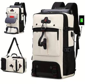 กระเป๋าเป้สะพายหลังผู้ชายความจุขนาดใหญ่ USB กันน้ำ ขยายได้ กระเป๋าเดินทางขึ้นเครื่องบิน อัพเกรดสำหรับการเดินทางที่สะดวกสบาย - Product Image 1