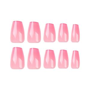 12 Uñas Postizas Acrílicas de Estilo Francés Romántico, Uñas Artificiales con Forma de Almendra y Pegamento, para Citas y Fiestas 2589 - Product Image 5