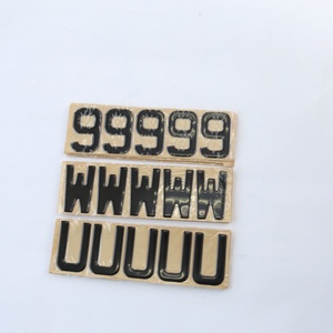Placa de Matrícula de Coche Acrílica Blanca y Amarilla, Acrílico Reflectante 3D, Números y Letras Acrílicas 4D, Placa Europea - Product Image 6