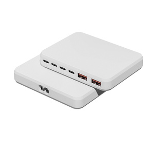 Cargador GaN de escritorio delgado de 100W con múltiples puertos, <span class=keywords><strong>4</strong></span> USB-C y 2 USB A, para cargar laptops, tablets y accesorios a máxima velocidad. - Product Image 2