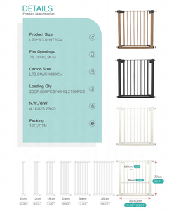 Barrières de sécurité robustes et rétractables sans perçage pour animaux domestiques, enfants, bébés, tout-petits, gardes-corps de sécurité pour escaliers et portes - Product Image 3