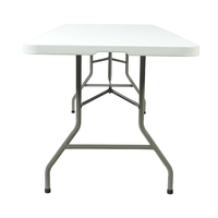 Table pliante Portable 6ft blanc rectangulaire en plastique mobilier d'extérieur pliable Banquet restauration salle à manger Camping Tables pliantes