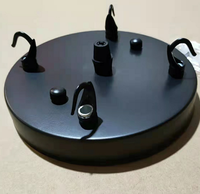 Kit de plafonnier vintage en métal, couvercle multi-plafond, plaque de plafond décorative, base à vis, style économie d'énergie, noir