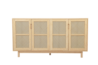 Buffet de rangement moderne en bambou naturel de haute qualité, écologique et robuste, pour salon, chambre, bar à domicile et usage hôtelier