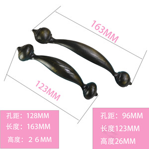 Furniture Handle And <b>Knob</b> Zinc Alloy Traditional Drawer Hardware Durable Bar Shape 20335S - Product Image 3