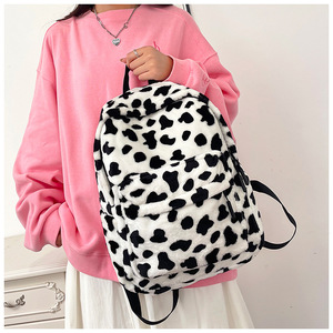<span class=keywords><strong>Sac</strong></span> à <span class=keywords><strong>dos</strong></span> d'étudiant de grande capacité en peluche léopard décontracté mignon de dessin animé à la mode Twinkle Factory - Product Image 5