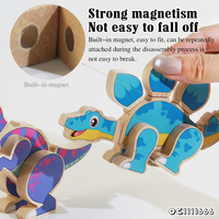 Mainan edukasi 3d dinosaurus plastik, mainan edukasi 3d blok bangunan Jigsaw Puzzle Kit perakitan untuk anak-anak usia 8 tahun tema dinosaurus