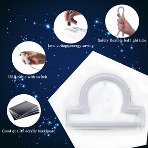 Insegna LED Neon con Simbolo Zodiacale Bilancia per Appassionati di Astrologia/Spiritualità, Ideale per Camera da Letto, Sala Meditazione e Decorazione Murale Spirituale - Product Image 3