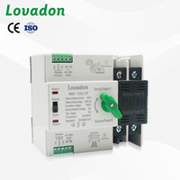 Interruptor de Transferencia Automática (ATS) de Doble Alimentación, Interruptor Manual de Transferencia Automática, Interruptor de Riel DIN de 100A, Tipo PC 2P, Venta al Por Mayor de Fábrica