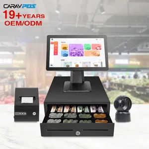 Màn hình cảm ứng POS thiết bị đầu cuối tiền mặt đăng ký tất cả trong một máy POS bán lẻ hệ thống thiết bị đầu cuối hệ thống POS phần mềm cho nhà hàng