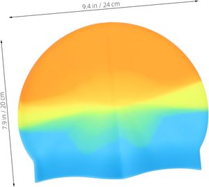 Bonnet de bain en silicone multicolores pour adultes, bonnet de bain en silicone personnalisé - Product Image 2