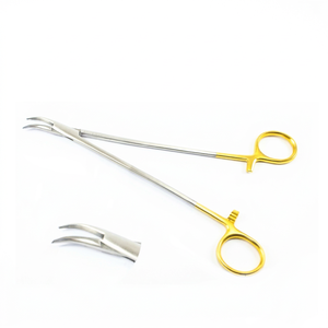Pinzas quirúrgicas Clark Artery Forceps curvadas de 23 cm, color dorado TC, para sutura - Product Image 1