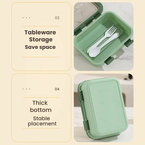 Boîte à lunch en acier inoxydable pour enfants Boîte à bento Conteneur de stockage des aliments pour enfants de l'école Boîte Tiffin en métal verrouillable avec fourchette et cuillère - Product Image 5