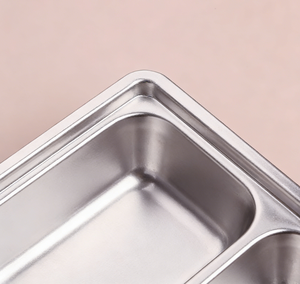 Plateau repas divisé en acier inoxydable poli SUS316, écologique, de qualité alimentaire, pour enfants, adultes, cantine scolaire - Product Image 6