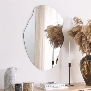 Contemporary design artistic irregular wall mirror unframed silver mirror decorative mirror