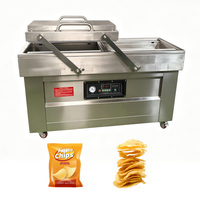 Volledig Automatische Elektrische DZ-600/2SB Dubbele Vacuümfolie-/Pouch Sluitmachine Voedselsterilisator 304 RVS Commercieel Gebruik